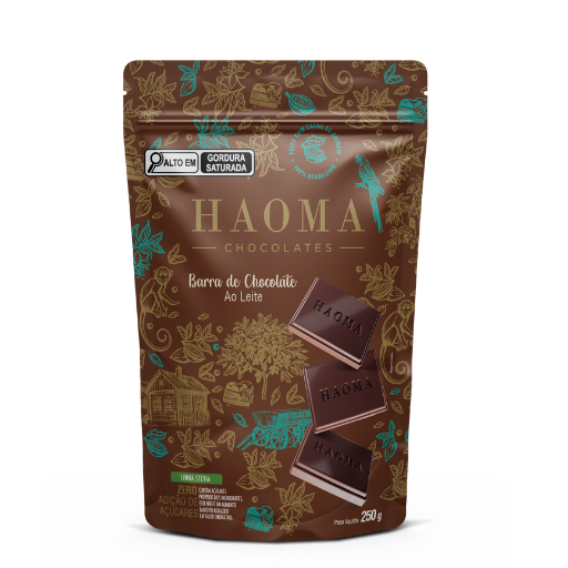 Pouch Barra Chocolate ao Leite  Linha Stevia - 250g